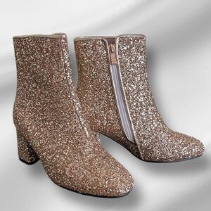 Amazon Glitter Sparkly Ankle Boots Chunky Heeled Booties